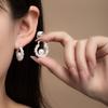 High-End Pearl Ear Buckle, Light Luxury Niche Design Crushed Silver Ear Buckle Fashion Earrings Women