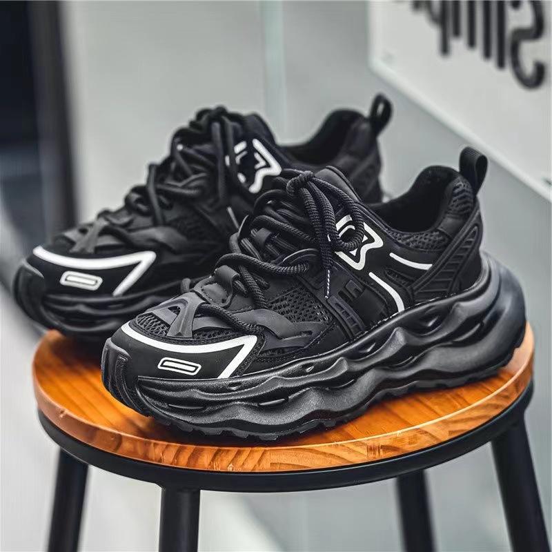 Color Block Design Men Height Increasing Shoes Luxury Casual Sneakers Men Platform Trainers Fashion Thick Sole Sneakers Man