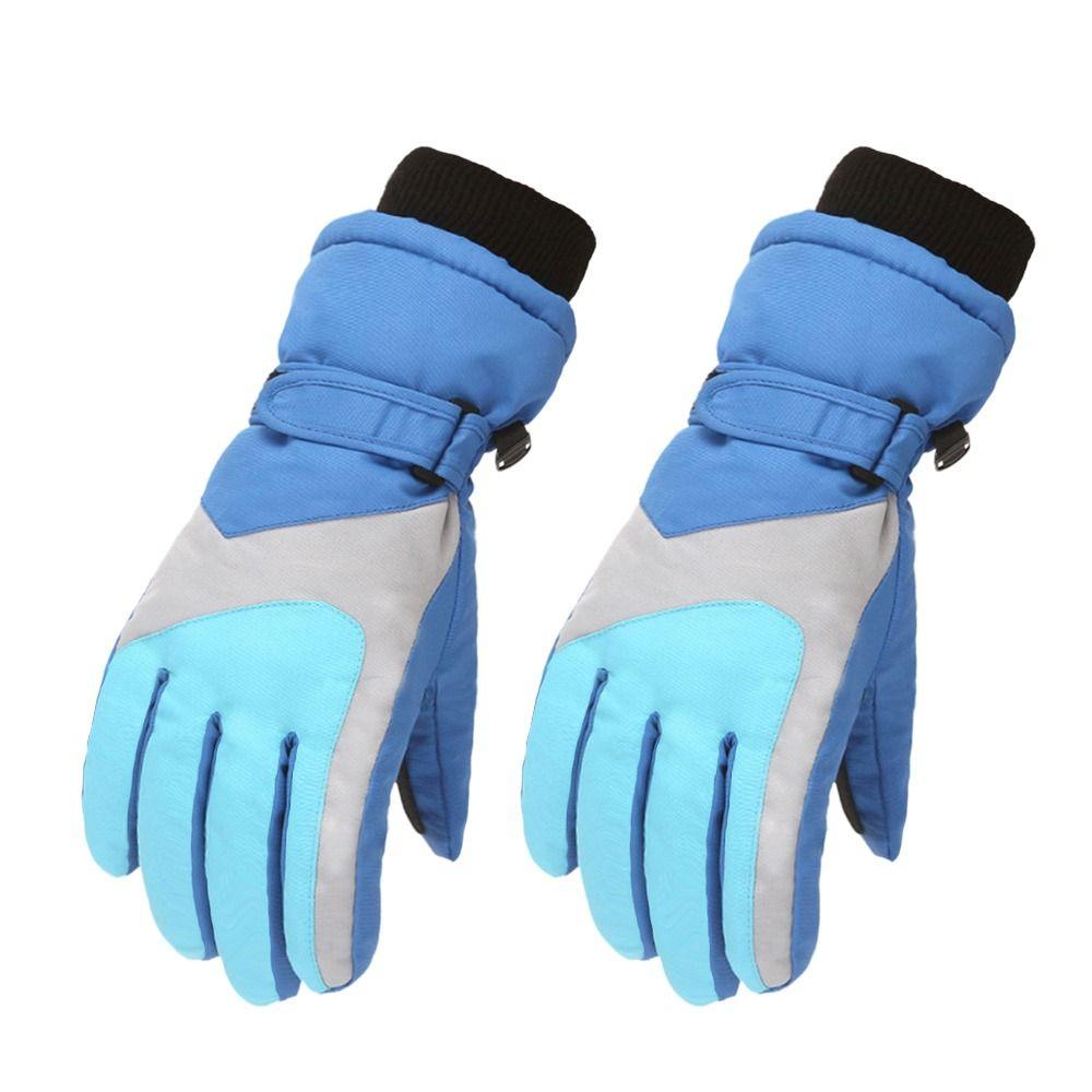 Non-slip Windproof Long-sleeved Mittens Children Ski Gloves Thick Warm Sports Riding Gloves