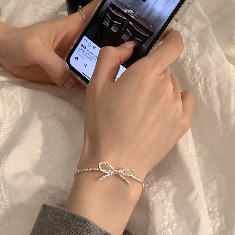 925 Silver Zircon Love Heart Bracelet For Women Bowknot Stars Bead Snake Bone Chain Jewelry Gift Dropship