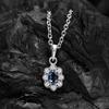 Certified Natural London Blue Topaz Gemstone 925 Sterling Silver Flower Pendant For WomeN