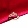 Purple Gold Zircon Ring Plated With Rose Gold, Exquisite Classic Colored Gold Ring Adjustable For Women