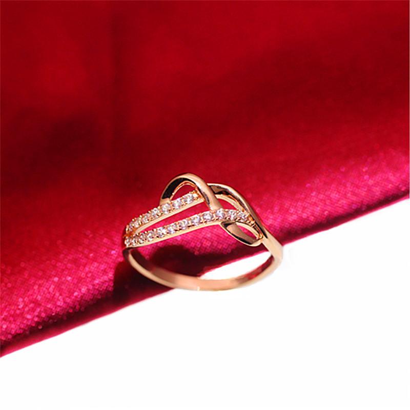 Purple Gold Zircon Ring Plated With Rose Gold, Exquisite Classic Colored Gold Ring Adjustable For Women