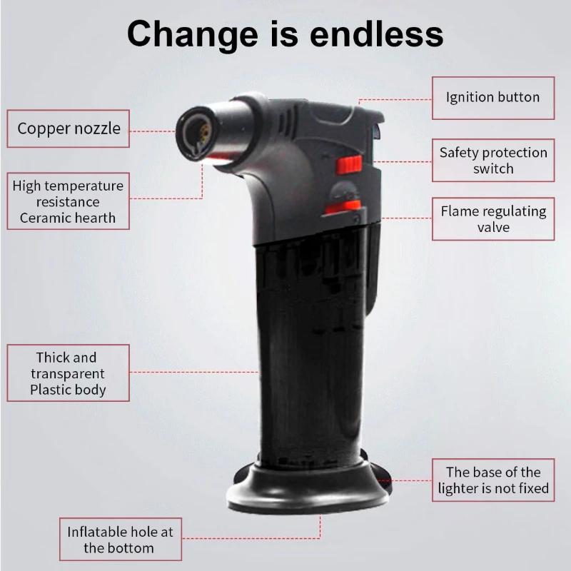 High Jet Flame Butane Gas Lighter Torch Refillable Adjustable Butane Jet Igniter Powerful Turbo Cigar Accessories Portable Tool