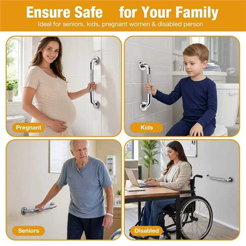 Premium-For Elderly, Seniors Shower Grab Bars For Bathroom Safety Handicap Grab Bars For Wall, Anti-Slip Shower Handles 3 Packs
