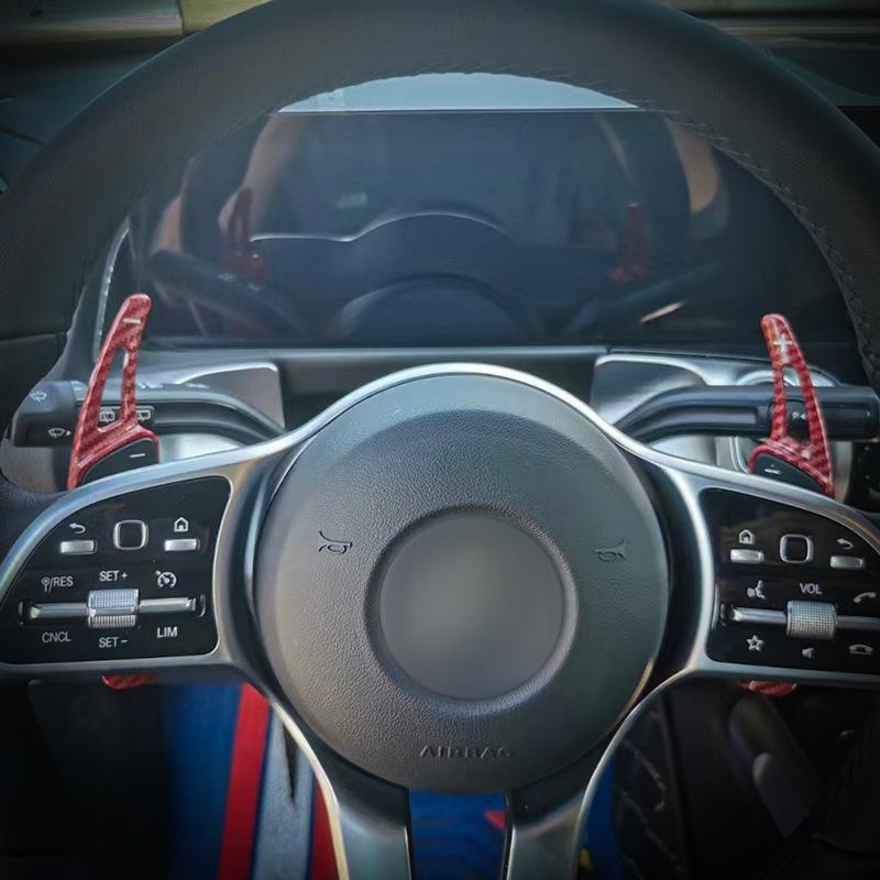 For Mercedes-Benz A B C E Class CLA GLA CLS GLC Paddle Shifter Carbon Fiber Car Steering Wheel Shift Paddle Extension Shifters