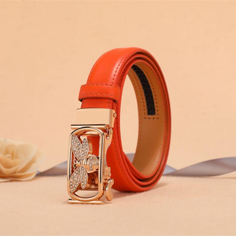 Casual Animal Type Diamond Embedded Women's Leather Belt Genuine Leather Versatile Waist Belt for Skirts and Pants Decorative