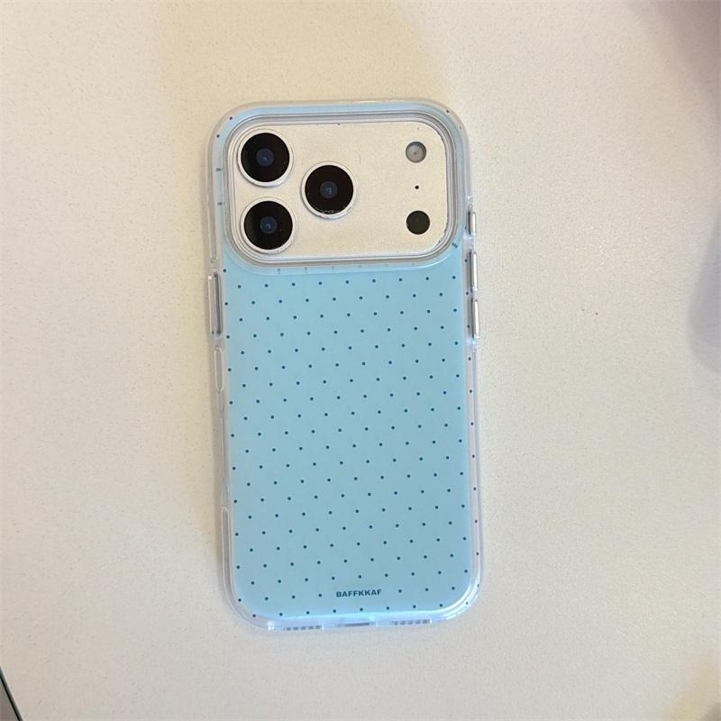 Minimalist Tiny Polka Dot Phone Case For iPhone 17 Pro 16 15 14 Pro Max with 4 Colors Double-Sided IMD Shockproof Cover Cases