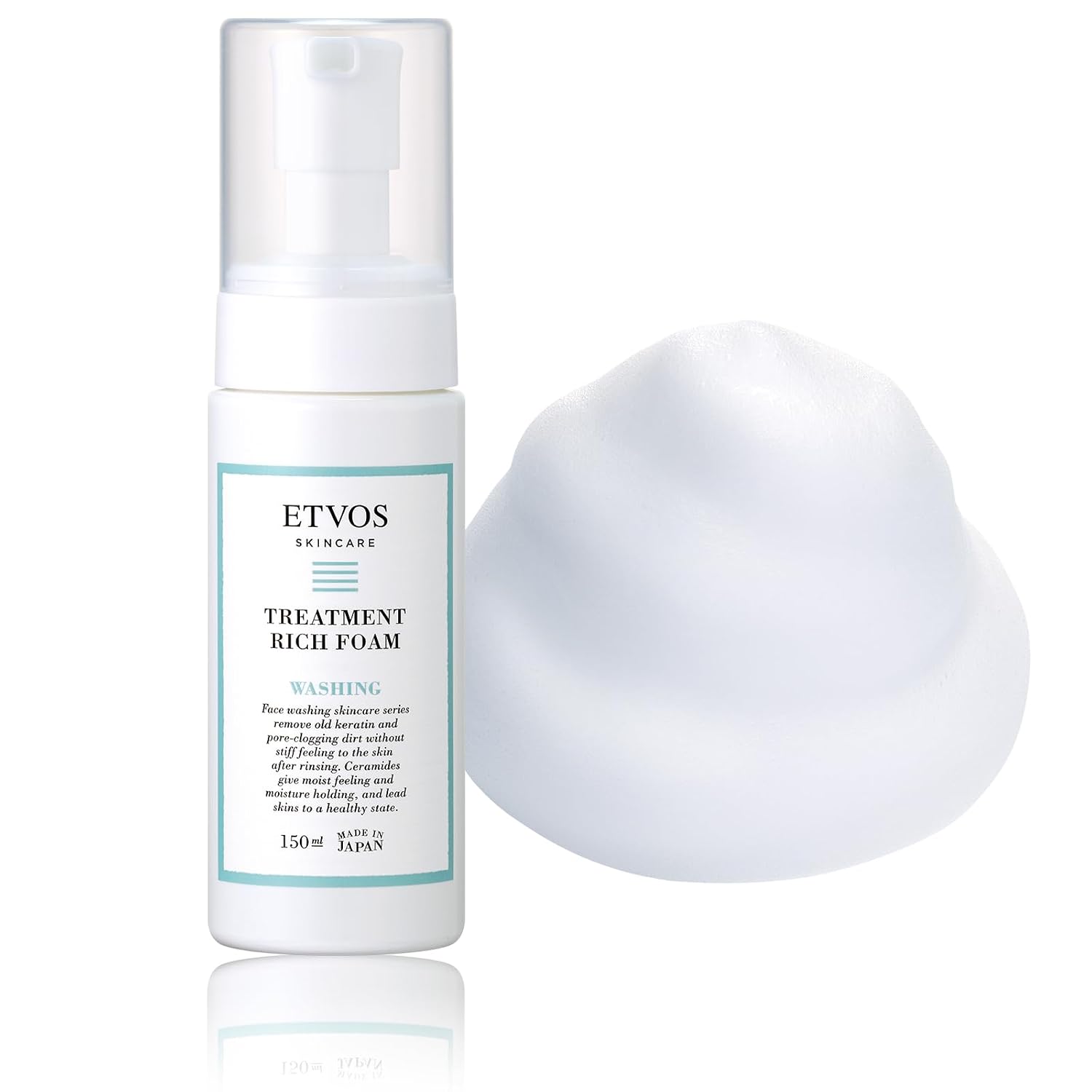 ETVOS Treatment Rich Foam 150ml Facial Cleanser Sensitive Skin Skincare Human-Type Ceramide