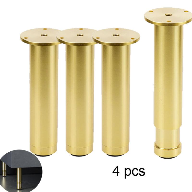 4 Stück Verstellbare Sofabeine Metall Moderne Möbelbeine für Schrank Couch Kommode Schrank Höhe Rund Sofabettbeine Basic