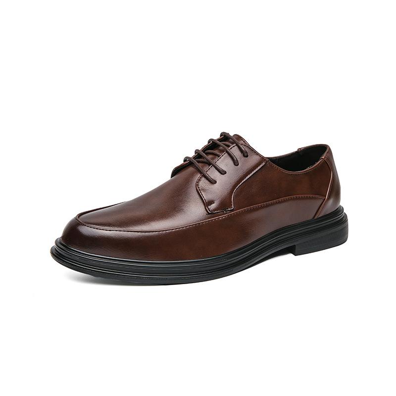 Leather Shoes Men's Autumn and Winter Business Dress Pointed Groom Wedding Hairstylist Casual Soft Leather Men's Shoes Large Size