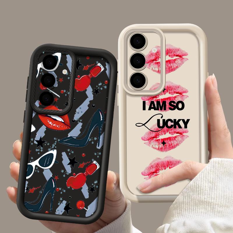 Custodia Stampata Fashion Lips Heels Per Samsung S26 S25 Ultra S24 S23 Plus S22 S21 FE A54 A25 A35 A55 A16 A26 A36 A56 A17 A27 A37 A57 5G Cover Antiurto