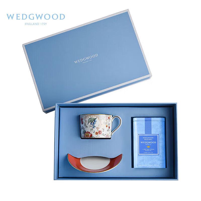 Набор из чайной чашки и блюдца Wedgwood Rococo с оригинальной банкой для чая