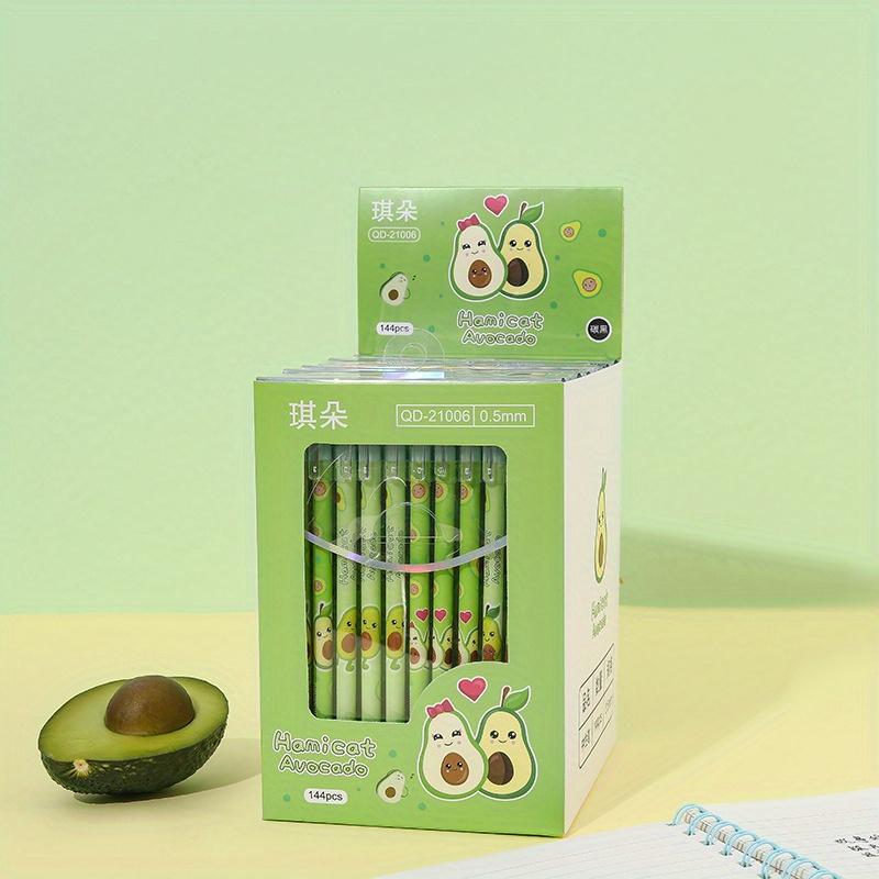 Back to school season 2pcs 0.5mm creative cartoon fruit avocado straight rod neutral pen signature pen gift pen office stationery