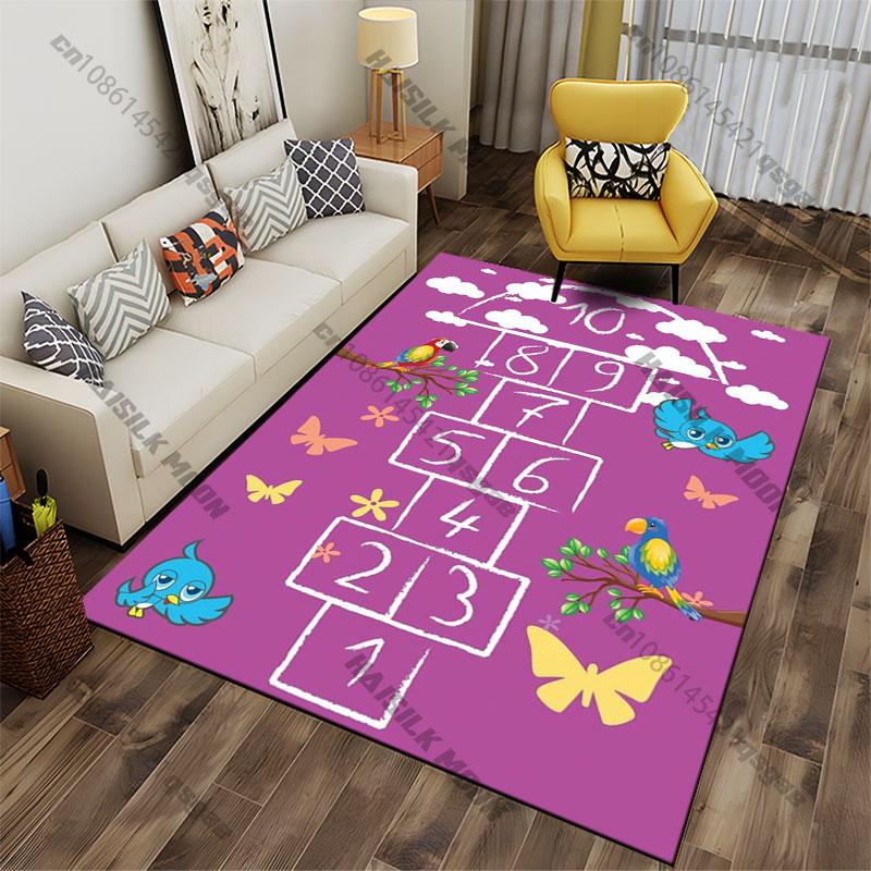 Colorful hopscotch with birds carpet Yoga living room room decor children s crawling mat doormat area rug games mat 40x60cm