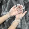 Fashion Ultra Thin Tulle Polka Dot Gloves Full Finger Transparent Lace Mesh Gloves Breathable Wedding Party Mittens Bride