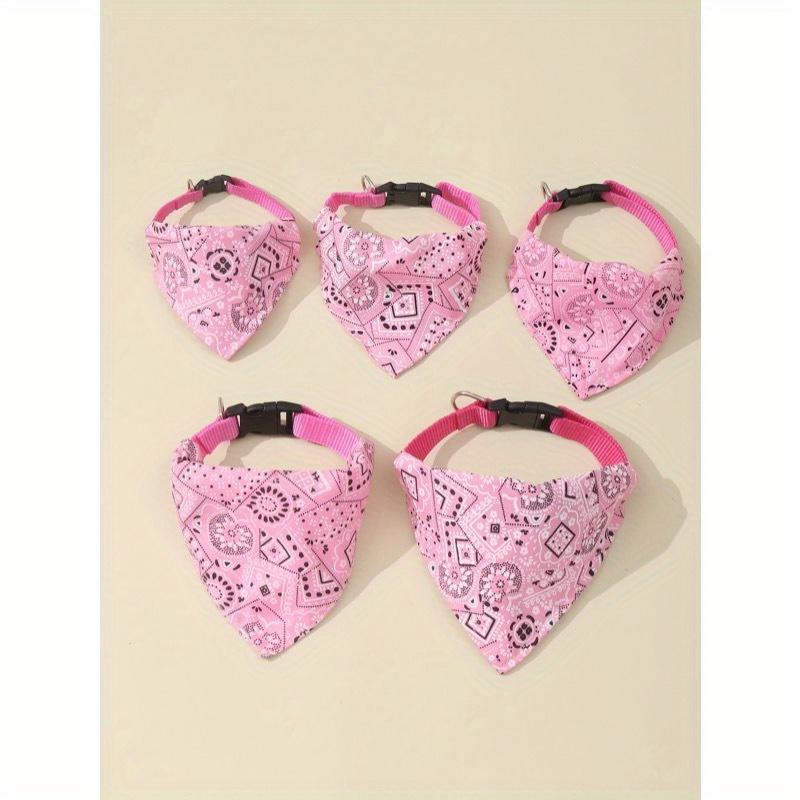 1pc Adjustable Printed PU Pet Bandana With Water Absorbent Towel And Traction Buckle For Small And Medium Dogs