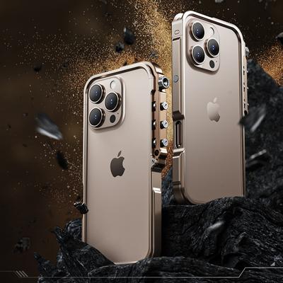 Luxury Aluminium Border Phone Cover For iPhone 16 Pro Max 15 Plus 14 Pro 13 Heat Dissipation Hard Shockproof Bumper Case