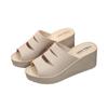 2025 Women’s Summer Non-Slip Thick-Sole Wedge Heel Slippers - Fashionable, Height-Boosting Bathroom Sandals