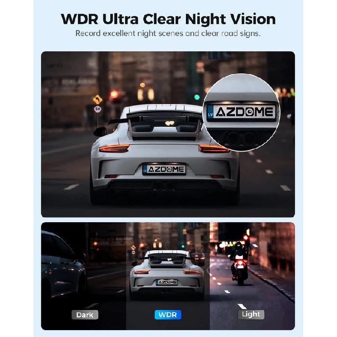 AZDOME M300 Dash Cam 1296P Camera with WiFi WDR Car DVR 150° FOV App Control Dash Camera Recorder Voice Control 24H Parking Mode