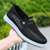 Summer hollow out Men's Shoes Lightweight breathable mesh Flats Middle elderly soft soled dad shoes