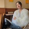 Winter New Elegant Long Sleeve Fox Fur Jackets Women Fashion Vintage Slim Plush Warm Casual Coats Women Solid Loose Office Ladies Jacket Tops 25879