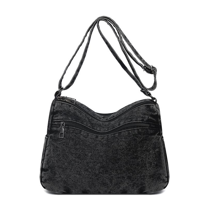 Middle-Aged Mother's Bag Denim Bag Women's Multi-Compartment Shoulder Bag