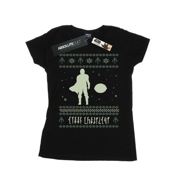 Star Wars The Mandalorian Womens/Ladies Merry Christmas Cotton T-Shirt