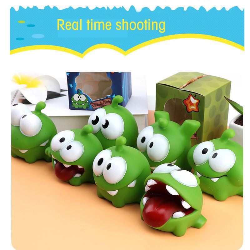 1 Stück Kawaii Seilschneider Große Augen Frosch Puppe Spielzeug Plüschtier Quetsch Geräusch PVC Grüne Bohne Frosch Kinderspielzeug Weihnachtsgeschenk