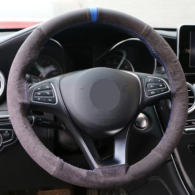 Suede Car Steering Wheel Cover Universal 38cm Leather Braid For Steering Wheel Hand Sewing Auto Steering Wrap With Needle