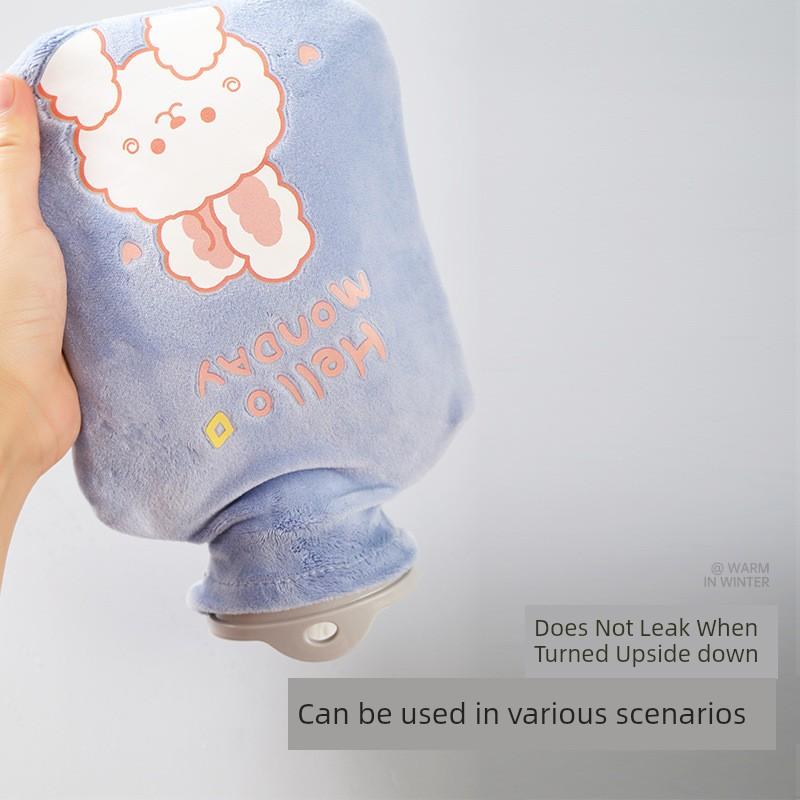 Plush Cute Hot Water Bottle for Female Students, Thickened and Explosion-Proof, for Winter Use, Portable for Warming Hands and Waist