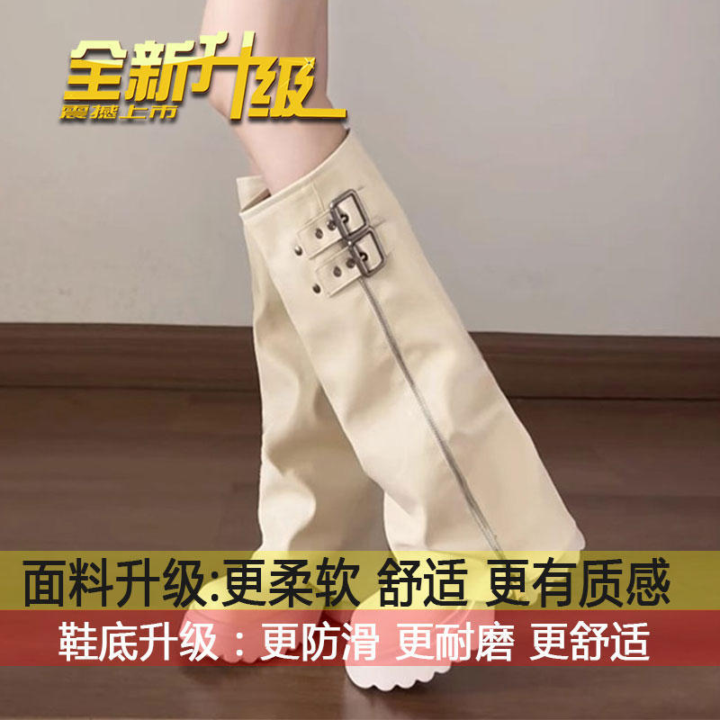 

But knee boots, sweet and cool, Spice Girl tall knight boots, women s 2025 new spring and autumn thick-soled heightened trouser boots 40