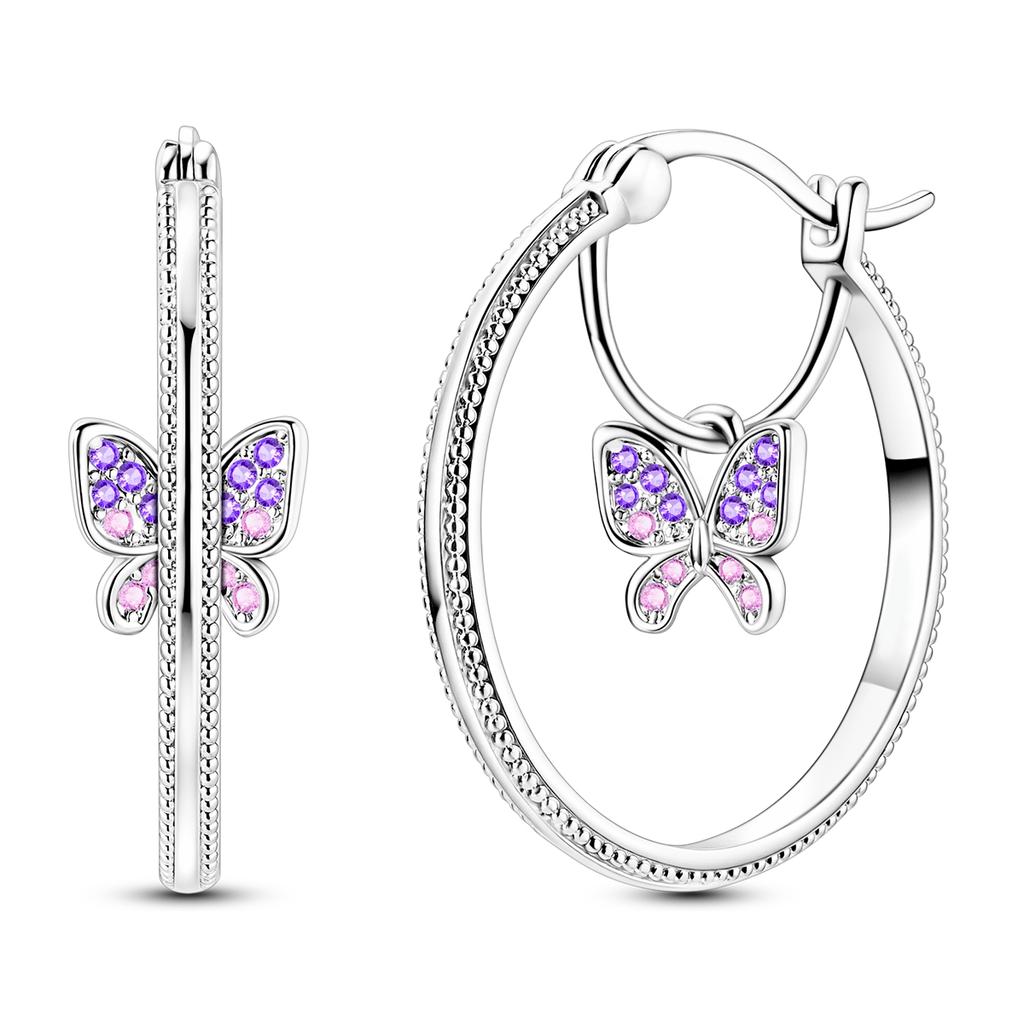 Butterfly Copper Hoop Earring For Woman Eardrop Original Earring Fine Jewelry Gift