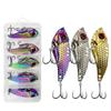 5Pcs Fishing Sequins Lures Baits Metal Fishing Lures Spoons Hard Fishing Lures Fishing Spoons Lures Triple Hook Set