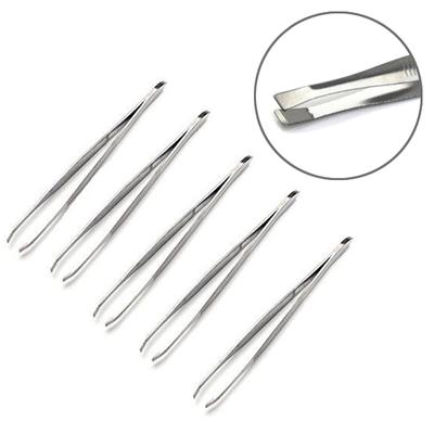 5pcs Silver Stainless Steel Eyebrow Tweezer Hair Removal Clip Beauty Tool