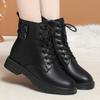 Boots Women's Popular Shoes This Year, New Martin Boots Autumn and Winter Fleece Leather Shoes Mother Shoes Short Boots Cotton Shoes