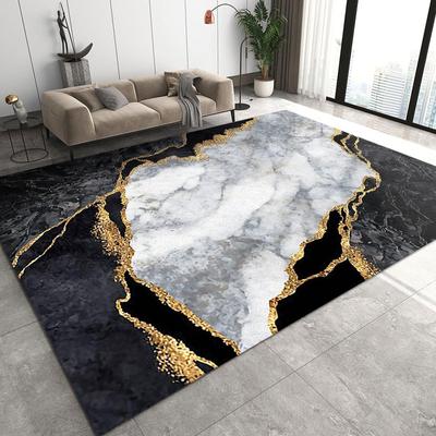 Marble Textured Carpet Gold Thread Anti SlipCarpet Modern Abstract Pattern Multi-color Living Room Bedroom Home DecorationCarpet