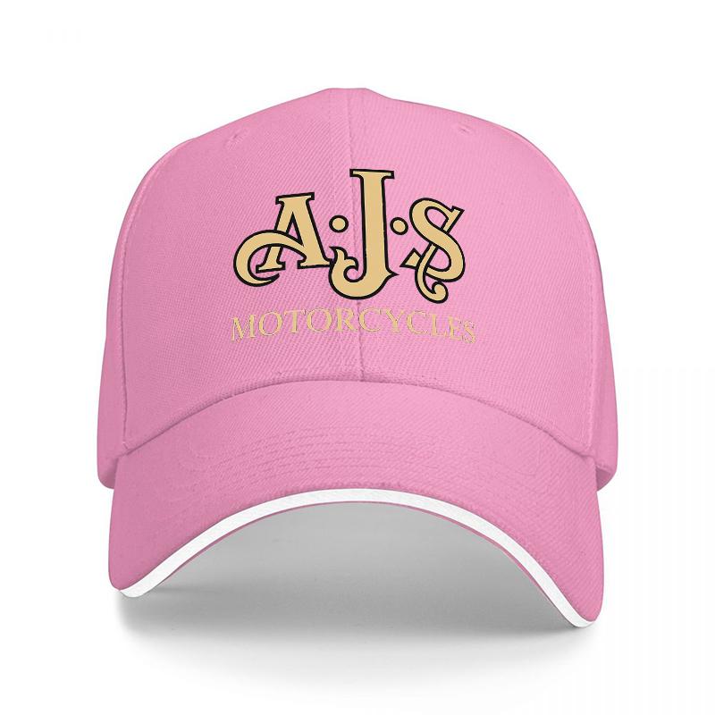AJS MOTORCYCLES CLASSIC BLACK BASEBALL CAP WITH GOLD LOGO EMBROIDERY PREMIUM QUALITY ADJUSTABLE FIT FOR Unisex AND Women
