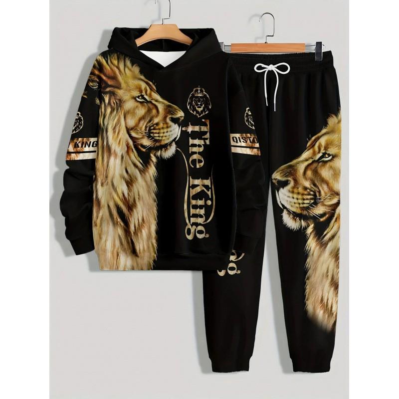 Fashion Skull 3D Print Hoodie Sweatpants Set Men