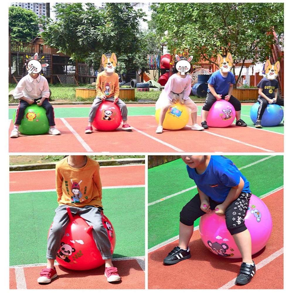 with 2 Handles Children Kindergarten Kids Space Hopper Bouncing Balls Hop Ball Inflatable Toys