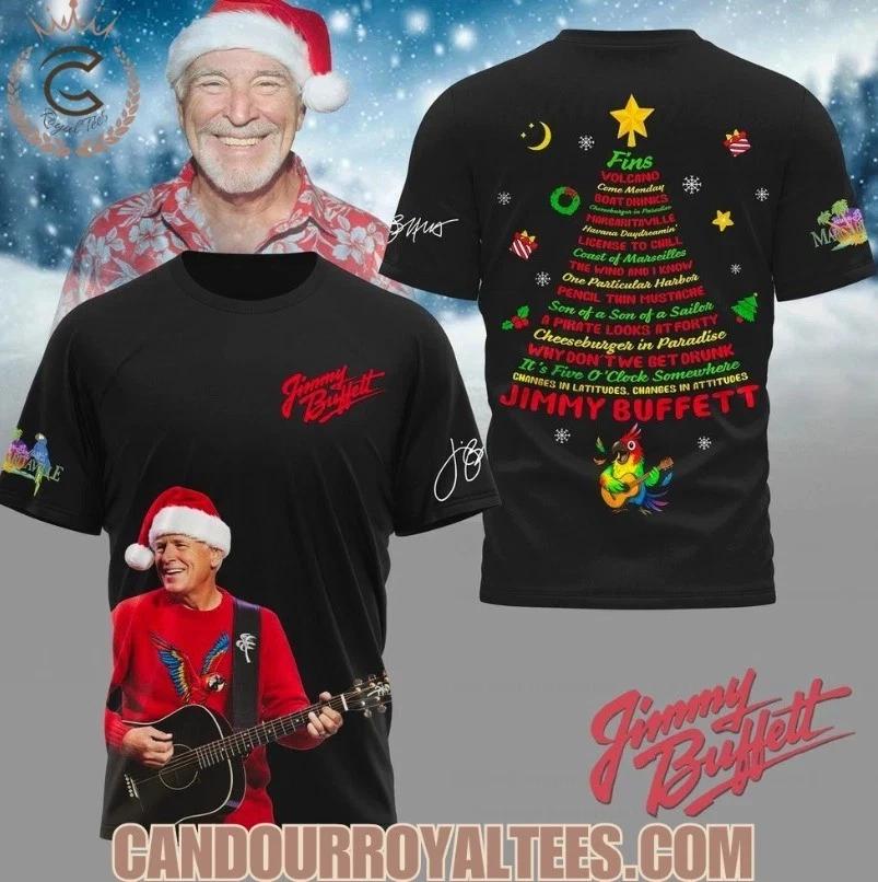 Jimmy Buffett Christmas 3D All Over Printed T-Shirt 3XL