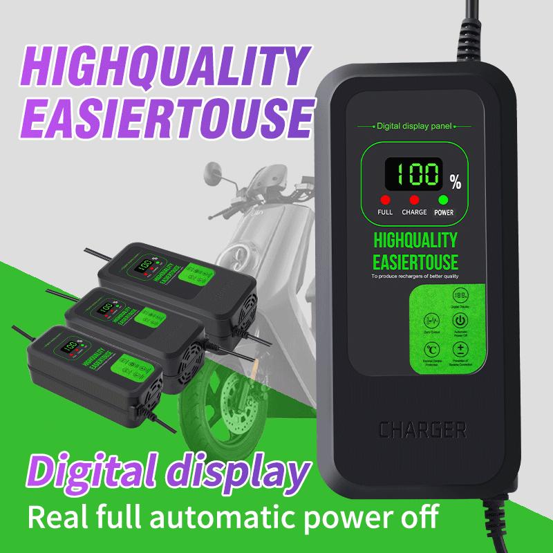 36V 42V / 48V 54.6V 2A /5A LED Charger For Lithium Battery Digital Display Power Supply Adapters Fast Charging With Cooling Fan