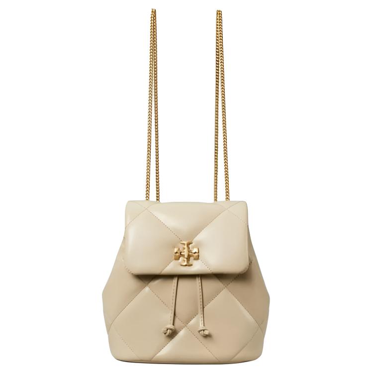 Tory Burch Kira Classic Diamond Pattern Leather Mini Backpack Women Backpacks Beige 170485-250