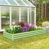Metal Raised Garden Bed Planter Box Outdoor Planters for Growing Flowers, Herbs, Green, Light Green