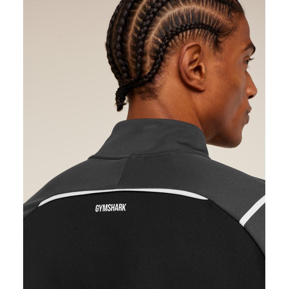 Gymshark Arrival Contrast 1 4 Zip Gs Onyx Grey Gs Black A5b2b Gb78