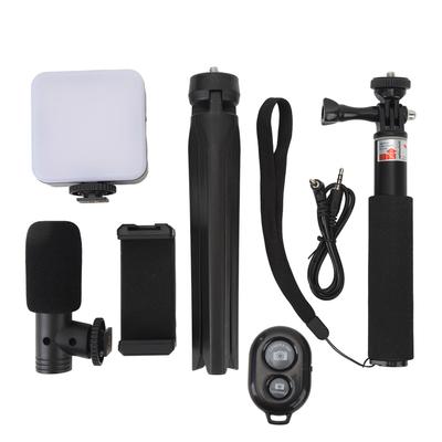 Video Vlog Kit Accessories Tripod Fill Light 3 Levels Brightness Phone Holder Noise Reduction