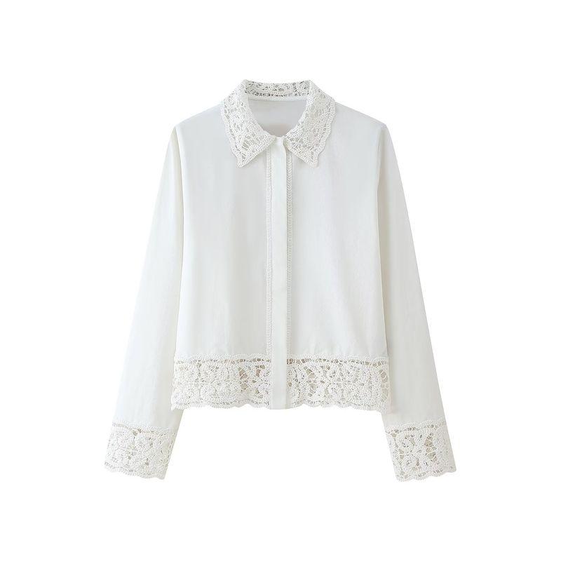 Jnleaog Spring New Arrival Women's Clothing Fashion Style French Fashion Crocheted Shirt Pants Suit 4786043