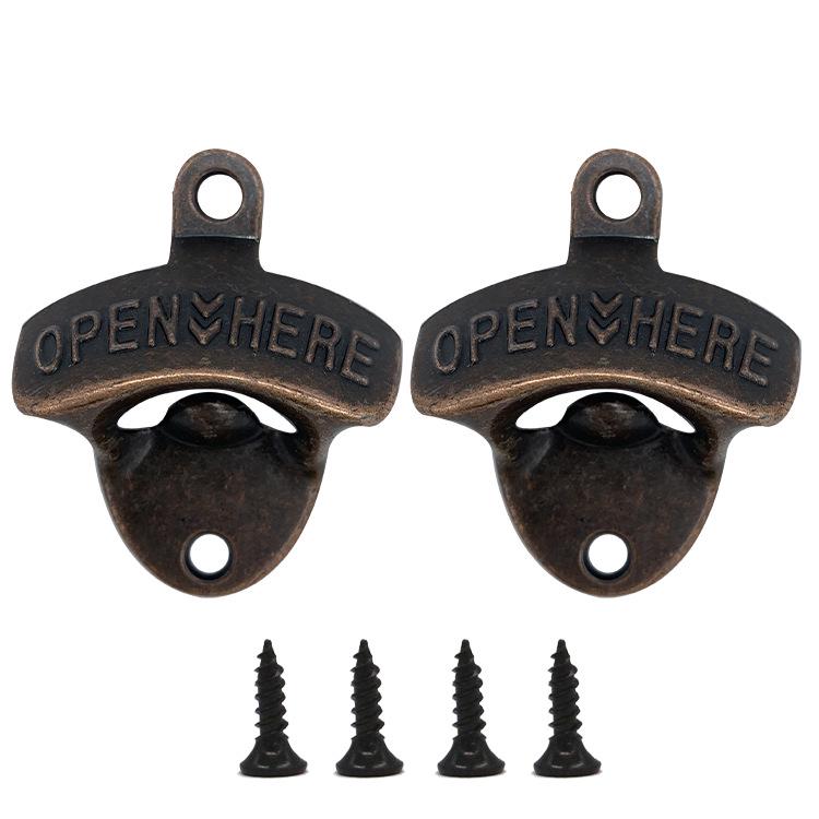 Antique Zinc Alloy Wall-Mounted Bottle Opener