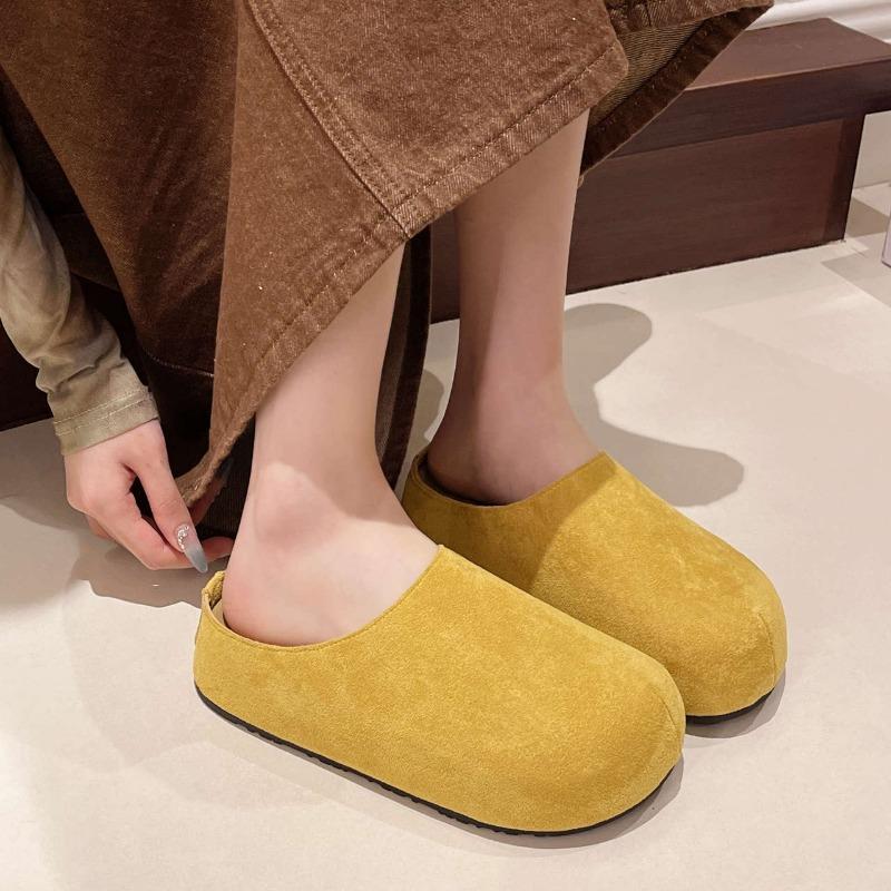 Höhenverstärkende Schuhe mit dicker Sohle Halbschuhe Frühling und Sommer Tragen Faule Schuhe an einem Fuß