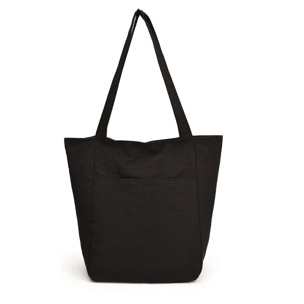 Solid Color Large Capacity Tote Bag Lightweight Zipper Commute Bag Single Shoulder Bag  Outdoor